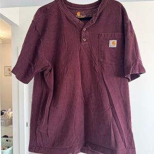 Carhartt Men's Dark Red Henley Shirt